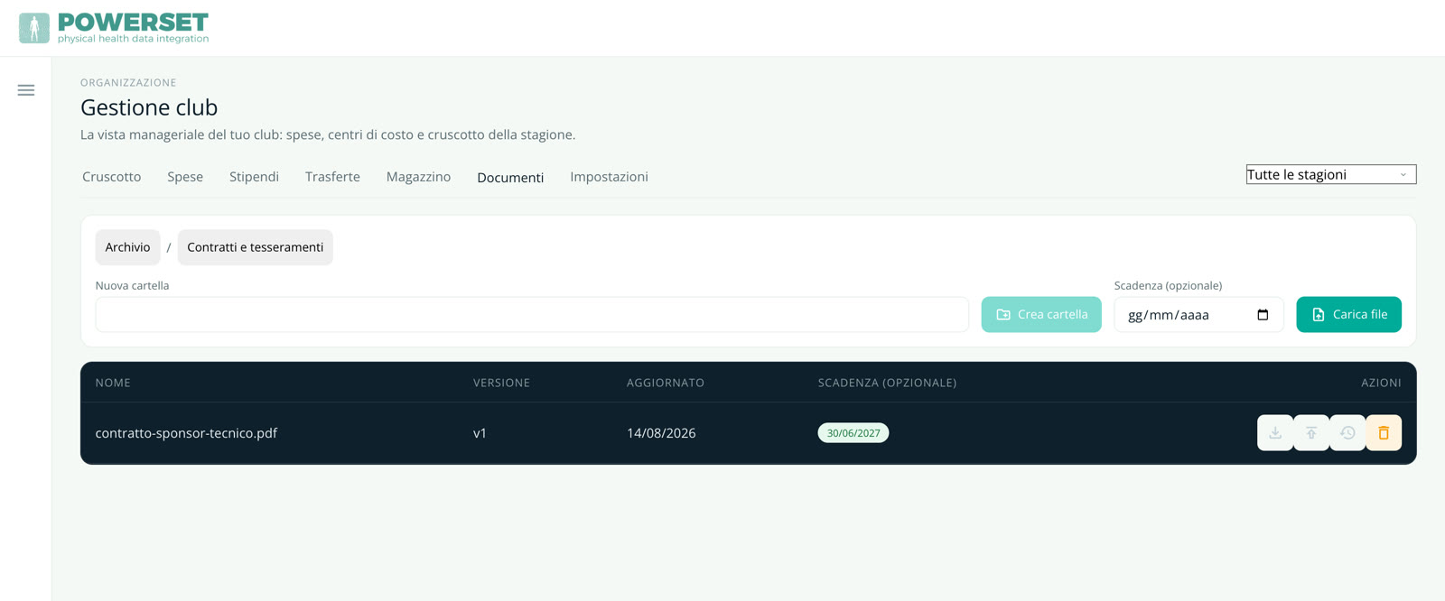 Archivio documenti con versionamento